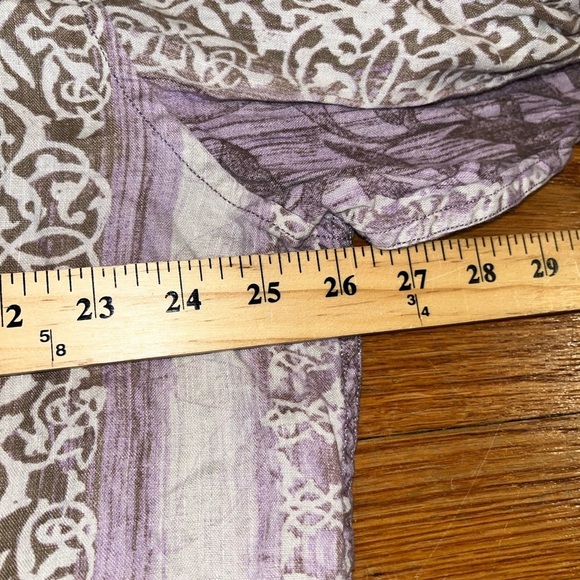 Caribbean women’s XL button down linen roll tab sleeve lagenlook beach coastal - Picture 4 of 8